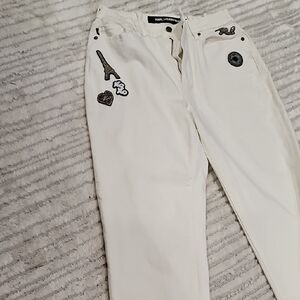 Karl Lagerfeld White Jeans with Patches